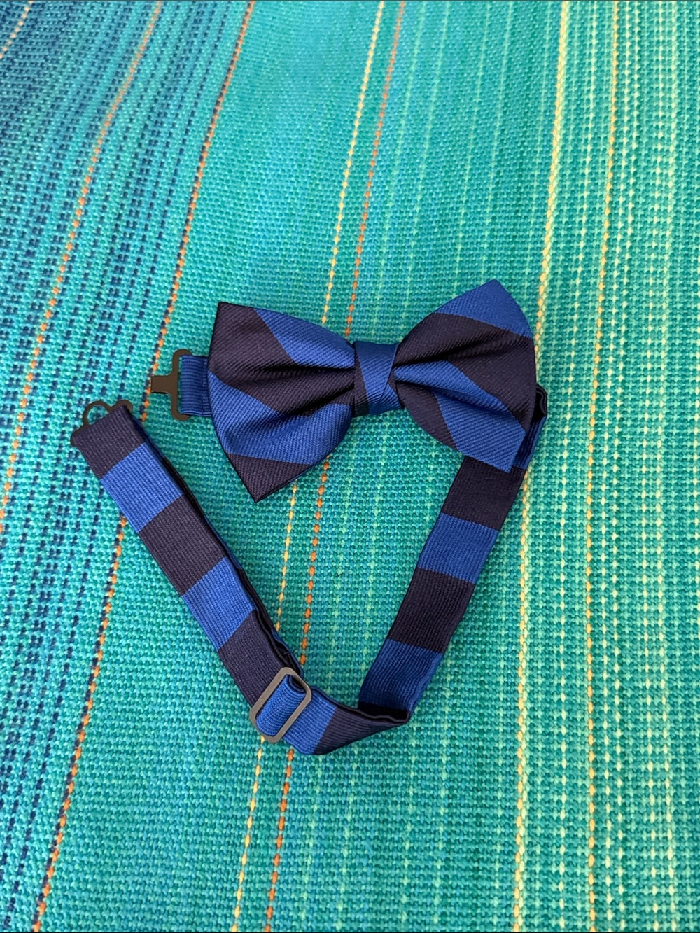 Ralph Lauren Blue Striped Bow Tie